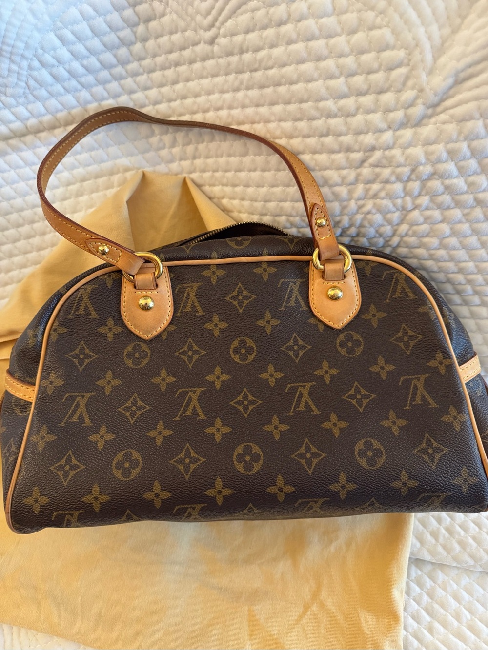 Louis Vuitton Monogram Canvas Top-Handle Satchel in Brown and Tan - Picture 7 of 11